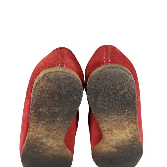 Clarks Shoes Womens 7 Moccasin Loafer Chukka Classic Flat Leather Red Crepe Sole - Picture 10 of 14